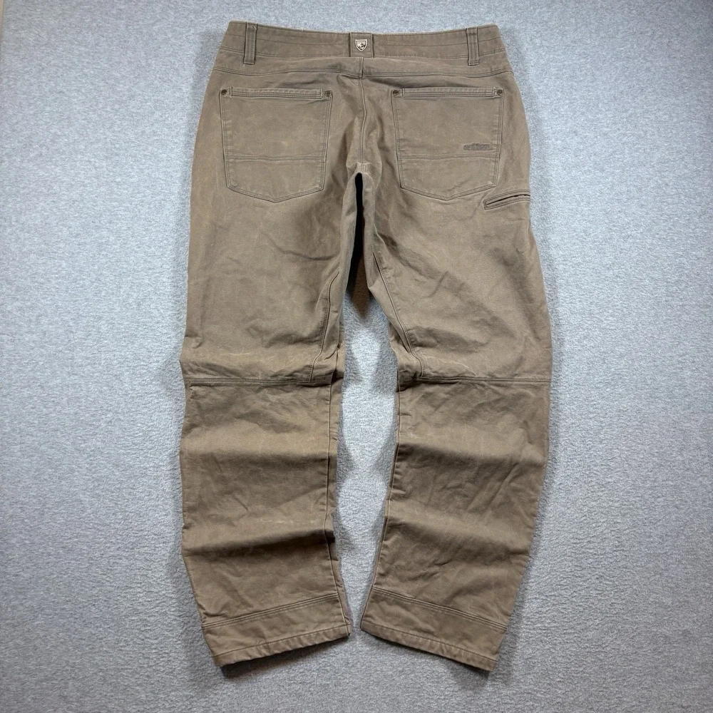 Kuhl Rydr Pants Mens 36x32 Brown Vintage Patina Dye Canvas Hiking Work Utility
